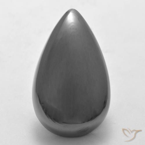 28.90ct Natural cinza médio Hematita, Formato de pêra, Opaco