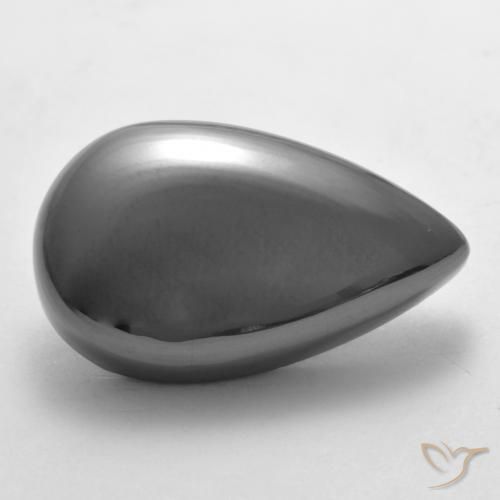 Hematita cinza médio Natural 28.90ct, Formato de pêra, Opaco