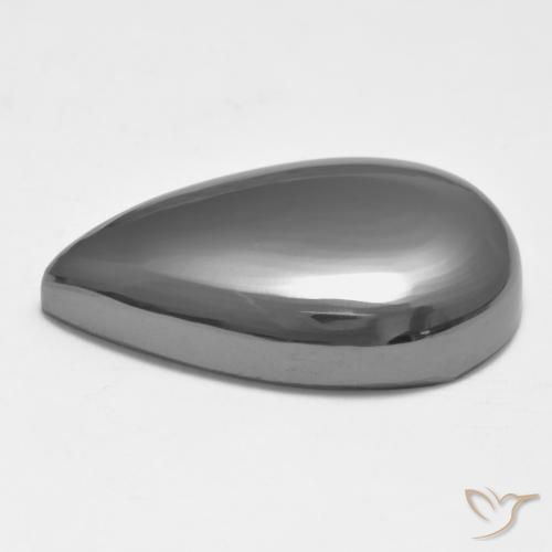 Hematita cinza médio Natural 28.90ct, Formato de pêra, Opaco