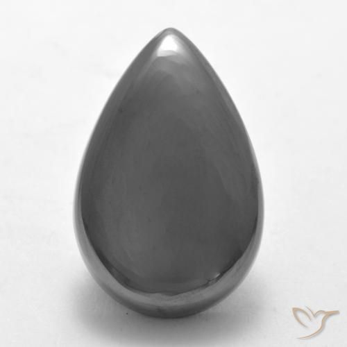 19.33ct Natural Cinza prateado Hematita, Formato de pêra, Opaco