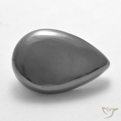 Hematita Cinza prateado Natural 19.33ct, Formato de pêra, Opaco