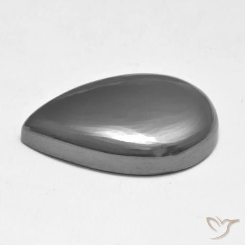 Hematita Cinza prateado Natural 19.33ct, Formato de pêra, Opaco