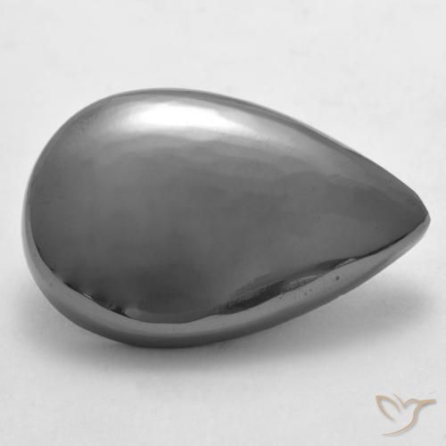 Hematita Cinza prateado Natural 27.12ct, Formato de pêra, Opaco
