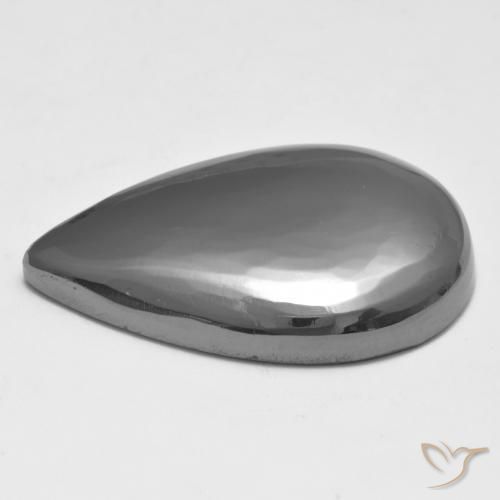 Hematita Cinza prateado Natural 27.12ct, Formato de pêra, Opaco