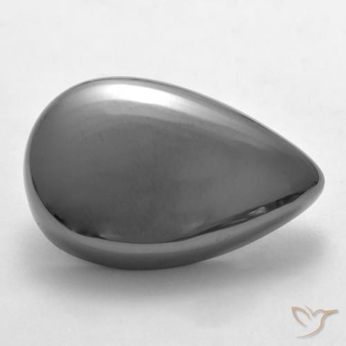 28.17ct Natural cinza médio Hematita, Formato de pêra, Opaco