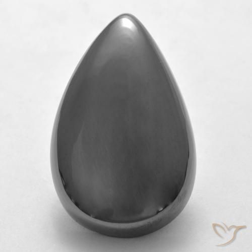 Hematita cinza médio Natural 28.17ct, Formato de pêra, Opaco
