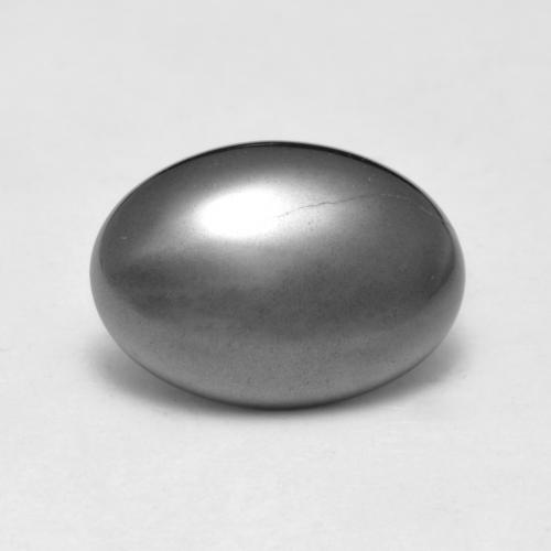 Hematita cinza médio Natural 7.68ct, Corte Oval, Opaco