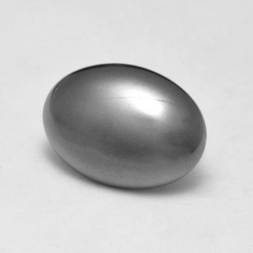 Hematita cinza médio Natural 7.68ct, Corte Oval, Opaco