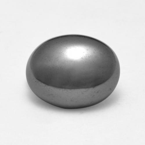 Hematita cinza natural 3,87ct, corte oval, opaco
