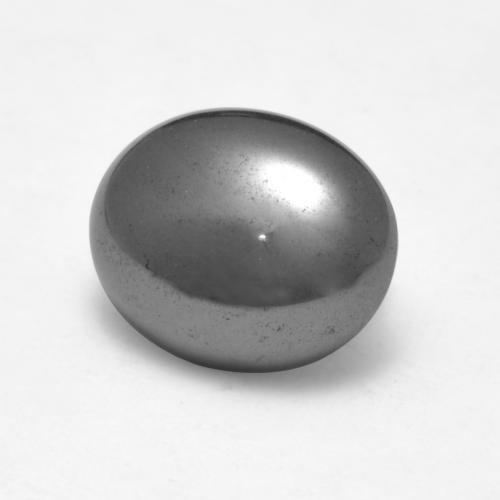 Hematita cinza natural 3,87ct, corte oval, opaco