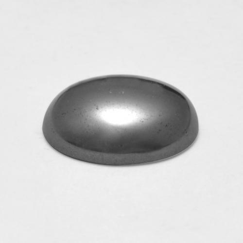 Hematita cinza natural 3,87ct, corte oval, opaco