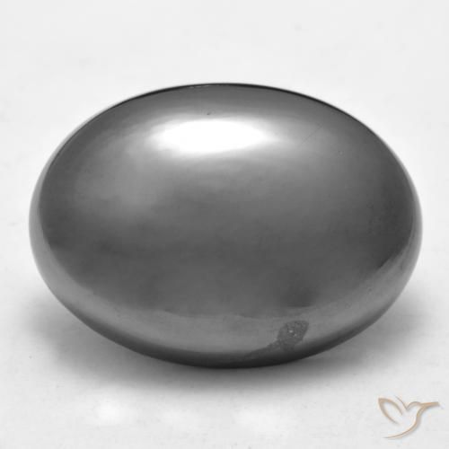 Hematita Cinza prateado Natural 40.76ct, Corte Oval, Opaco