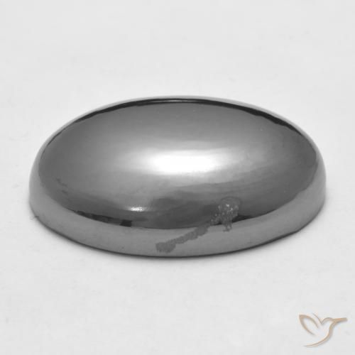 Hematita Cinza prateado Natural 40.76ct, Corte Oval, Opaco