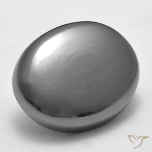 Hematita cinza médio Natural 33.23ct, oval, Opaco