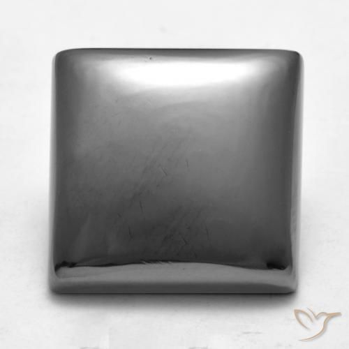 23.09ct Natural Cinza prateado Hematita, Quadrado, Opaco