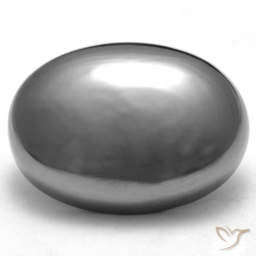 29.63ct Natural Cinza prateado Hematita, oval, Opaco