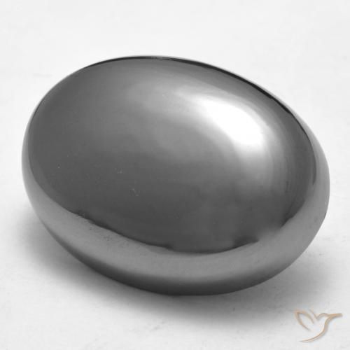 Hematita Cinza prateado Natural 29.63ct, oval, Opaco