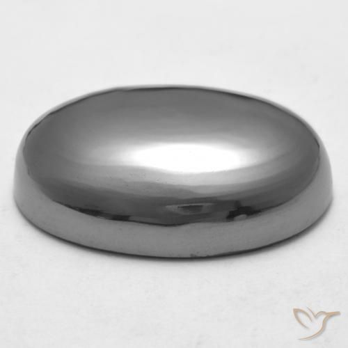 Hematita Cinza prateado Natural 29.63ct, oval, Opaco