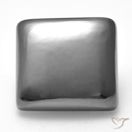 24.67ct Natural Cinza prateado Hematita, Quadrado, Opaco