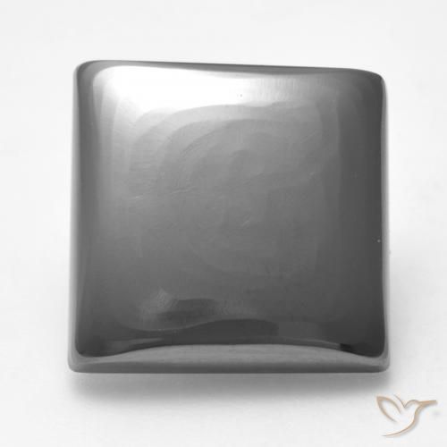 18.53ct Natural Cinza prateado Hematita, Quadrado, Opaco