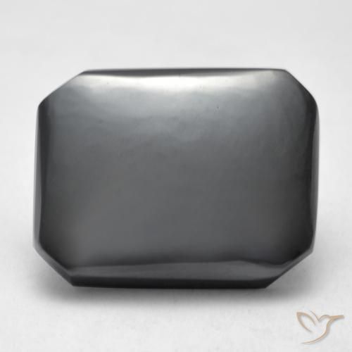 14.86ct Natural cinza médio Hematita, Corte Esmeralda, Opaco