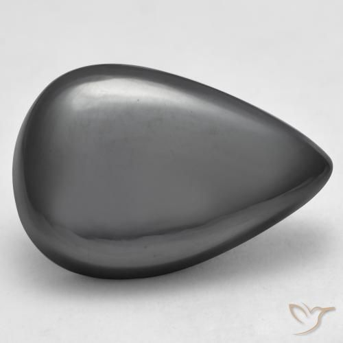 Hematita cinza médio Natural 29.82ct, Formato de pêra, Opaco