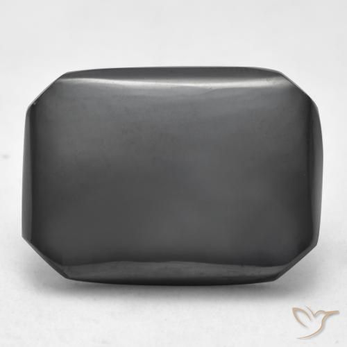 21.42ct Natural cinza médio Hematita, Corte Esmeralda, Opaco