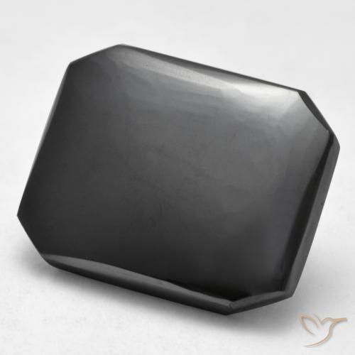 Hematita cinza médio Natural 17.40ct, Corte Octógono / Esmeralda, Opaco