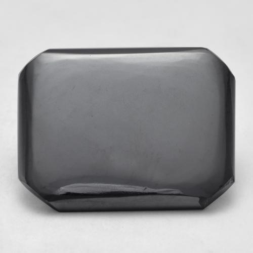 Hematita cinza natural 13,49ct, corte esmeralda, opaco
