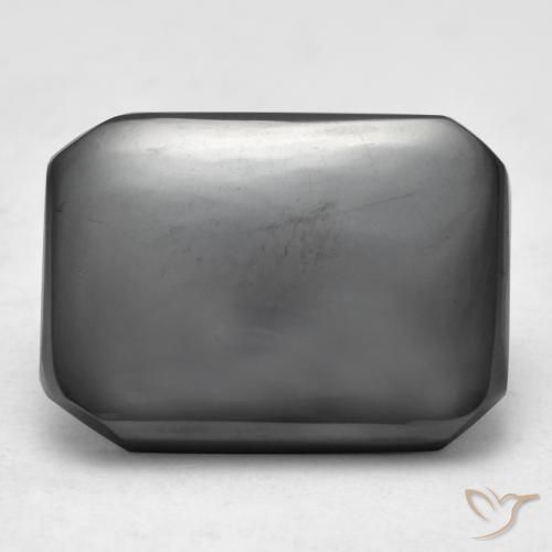 16.40ct Natural cinza médio Hematita, Corte Esmeralda, Opaco
