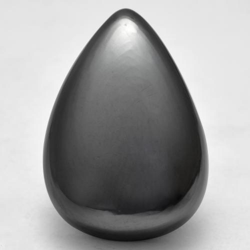 Hematita cinza natural 39,86ct, formato de pêra, opaco