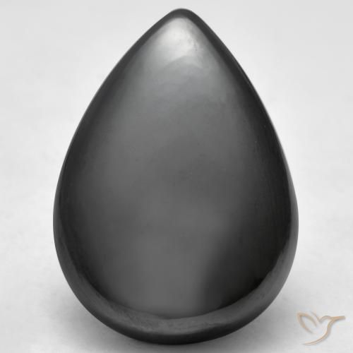 33.56ct Natural cinza médio Hematita, Formato de pêra, Opaco