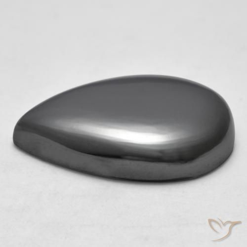 Hematita cinza médio Natural 33.56ct, Formato de pêra, Opaco