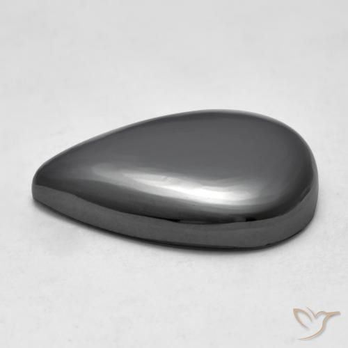 Hematita cinza médio Natural 26.62ct, Formato de pêra, Opaco