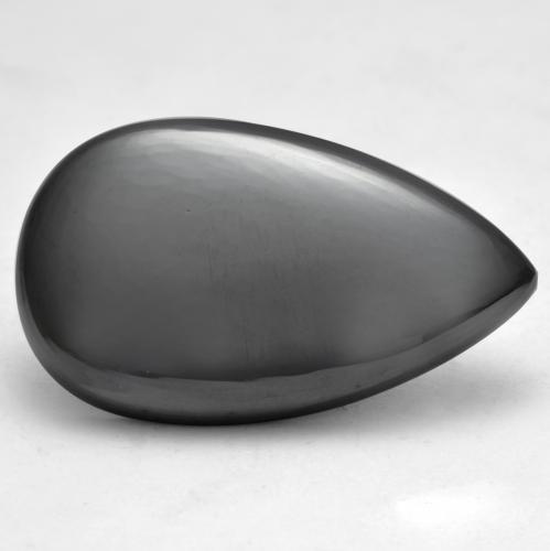 Hematita cinza natural 41,46ct, formato de pêra, opaco