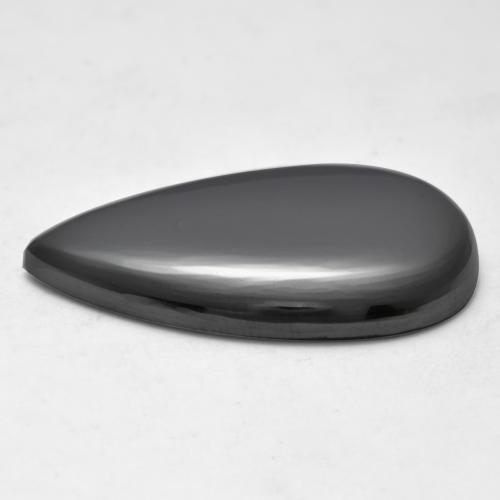 Hematita cinza natural 41,46ct, formato de pêra, opaco