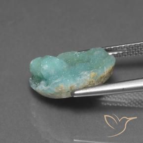 Hemimorfita Druzy Buish Green Natural 5.40ct, Chique, Opaco