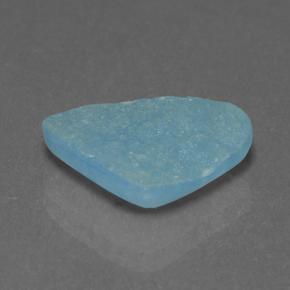 Drusa de hemimorfita azul natural 4,17ct, forma extravagante, opaco