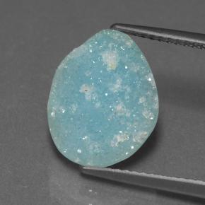 Drusa de hemimorfita azul natural 4,15ct, forma extravagante, opaco