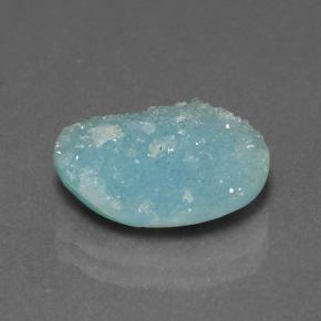 Drusa de hemimorfita azul natural 4,15ct, forma extravagante, opaco