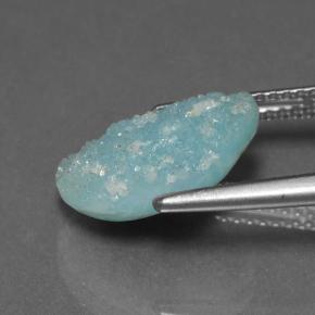 Drusa de hemimorfita azul natural 4,15ct, forma extravagante, opaco