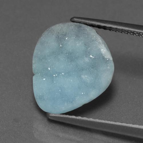 Drusa de hemimorfita turquesa natural 5,33ct, forma extravagante, opaco