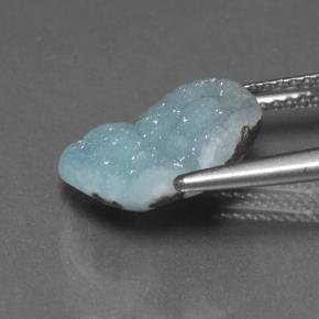 Drusa de hemimorfita turquesa natural 5,33ct, forma extravagante, opaco