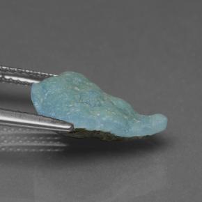 Drusa de hemimorfita azul natural 4,91ct, forma extravagante, opaco
