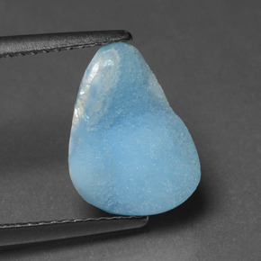 Drusa de hemimorfita azul natural 3,85ct, forma extravagante, opaco