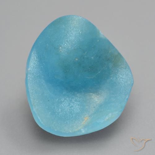 Drusa de hemimorfita azul natural 6,97ct, forma extravagante, opaco
