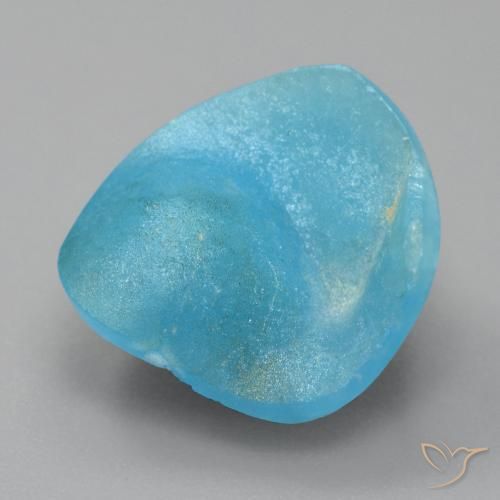 Drusa de hemimorfita azul natural 6,97ct, forma extravagante, opaco