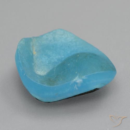 Drusa de hemimorfita azul natural 6,97ct, forma extravagante, opaco