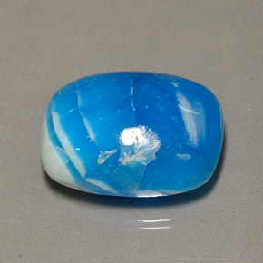 Hemimorfita azul natural 11,42ct, almofada cortada, opaco