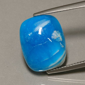 Hemimorfita azul natural 11,42ct, almofada cortada, opaco